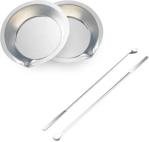Juego de agitador de pintura y bandeja (2 piezas) – Herramienta mezcladora de pintura modelo de acero inoxidable con cuchara y espátula de doble