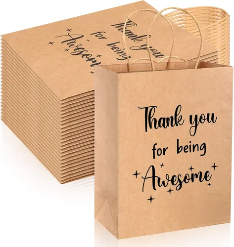 Ctosree 20 piezas de bolsas de papel para regalo de agradecimiento para empleados, compañeros de trabajo, colegas, bolsas de "Gracias por ser Papel