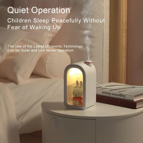 Miniatura 5 de Mipow X Miffy Humidificador de niebla fría - Humidificador ultrasónico silencioso, mini y lindo con luz nocturna para dormitorio/guardería de Rosa