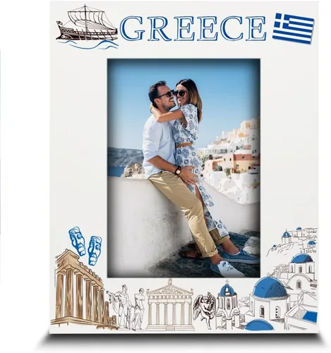 Miniatura 9 de ELLA BUSTA - Marco de fotos Grecia para boda, compromiso, luna de miel, vacaciones en Grecia, símbolos de diseño con impresión UV