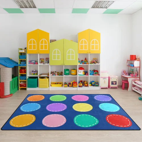 Miniatura 28 de Alfombra para Niños, Alfombra de Oruga Arcoíris ABC Letras del Alfabeto Tapete Educativo - 5x7 Pies Alfombra de Área de Aprendizaje con Respaldo