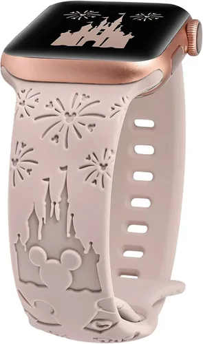 Miniatura 7 de Correa de silicona grabada con dibujos animados compatible con Apple Watch Band de 1.496 in, 1.575 in, 1.614 in, 1.654 in, 1.732 in, 1.772 in, 1.772