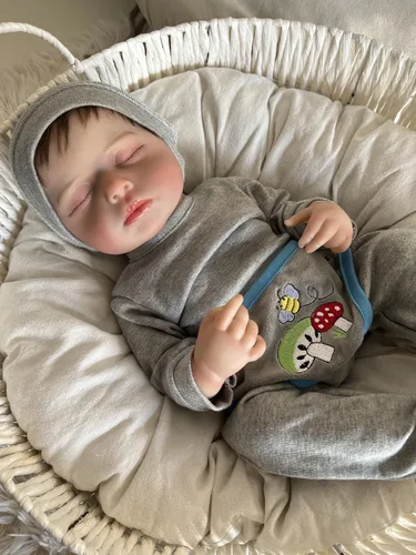 cosheng Muñecas de bebé Reborn de vinilo de cuerpo completo de 20 pulgadas, muñeca realista de bebé recién nacido, juguete de silicona para dormir