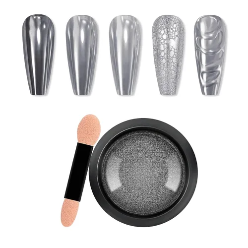 Miniatura 21 de Polvo de uñas cromado de espejo metálico para uñas de gel, polvo holográfico de cromo, para decoración de uñas en el hogar, salón de bricolaje