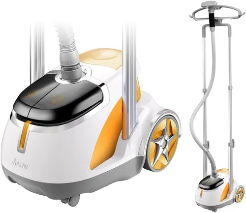 Miniatura 10 de SALAV Vaporizador profesional de ropa de 1500 W con control de pedal Calentamiento rápido de 45 segundos, tanque de 1.8 L, hasta 1 hora de vapor