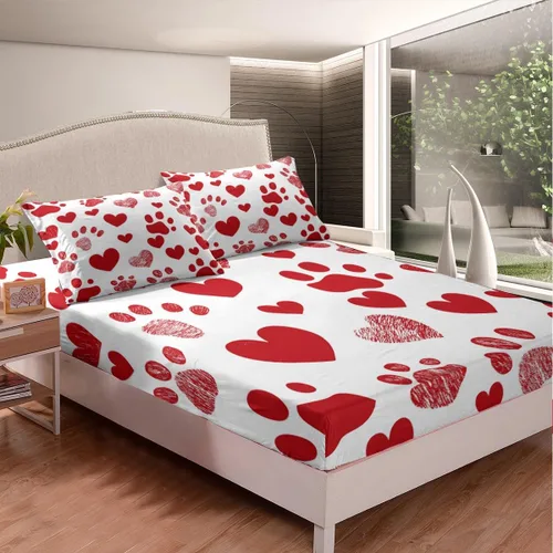 Miniatura 3 de Erosebridal Juego de sábanas de rosas rojas, tamaño individual, color rojo y negro, para niñas, mujeres, hombres, parejas, romántico, floral