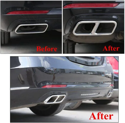 YIWANG Accesorios exteriores de acero inoxidable Silenciador de escape Tubo de cola Cubierta de ajuste 2 unids para Mercedes-Benz Clase S W221 W222