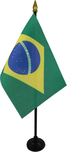 Miniatura 23 de Venezuela Old 7 estrellas con brazos Bandera de mesa 4'' x 6'' - Antigua bandera venezolana de escritorio 5.9 x 3.9 in - tapa de lanza dorada - AZ