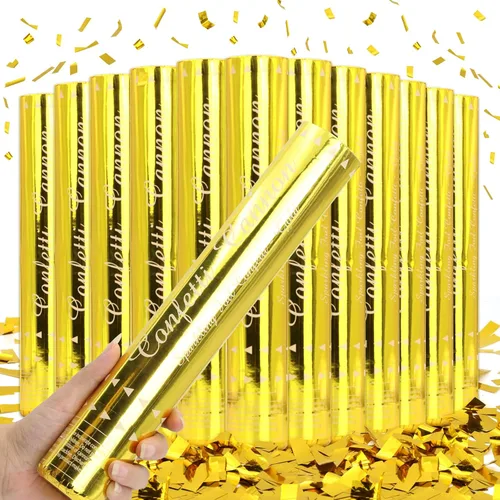 Miniatura 8 de FIEKEICC Paquete de 12 Poppers de confeti plateado, cañón de confeti de 12 pulgadas para bodas, graduaciones, cumpleaños y víspera de Año Nuevo