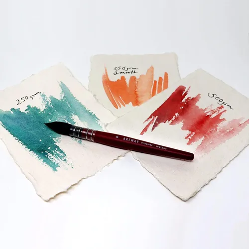 Miniatura 7 de Artway Indigo - Papel de trapo de algodón A5, 100% algodón, hecho a mano, textura suave de 8.82 oz/m², A5 (40 hojas)