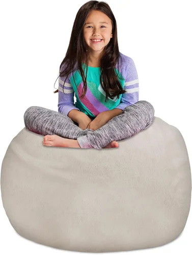 Miniatura 26 de Posh Stuffable Kids Funda de Silla Puf Rellenable para Almacenamiento de Animales de Peluche - Organizador de Juguetes Infantiles, Mediano 27