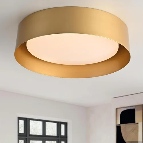Miniatura 14 de Bargeni Lámpara de techo empotrada, lámpara de techo LED de 12.5 pulgadas, 5CCT regulable/2700K-6000K/20W, negro mate con acento de madera, montaje