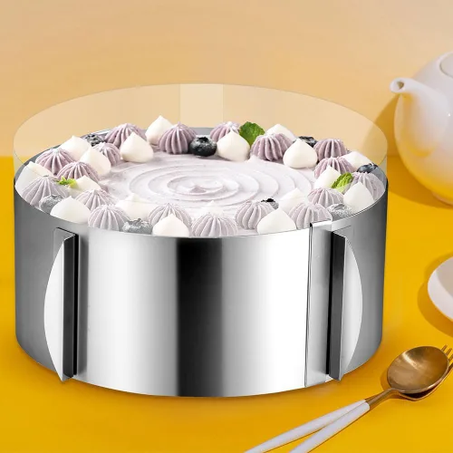 Miniatura 7 de DATANYA Anillos de Pastel de Mousse Molde Ajustable de 6 a 12 Pulgadas Moldes Redondos de Acero Inoxidable para Hornear Pasteles, Suministros