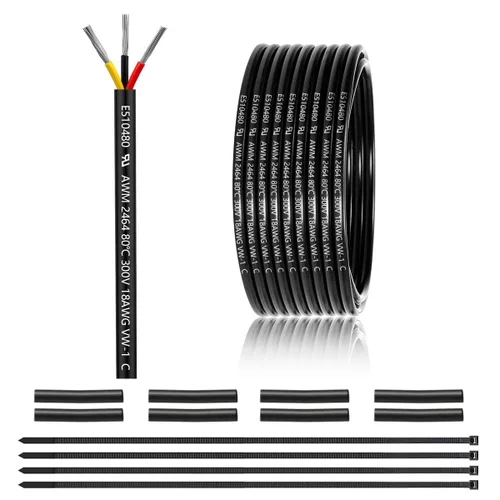 Miniatura 24 de Cable eléctrico de calibre 12 y 2 conductores de 25 pies, cable de 12 AWG UL 2464 de 2 hilos de cobre estañado trenzado en PVC de calibre 12/2