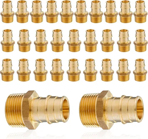 Miniatura 26 de Paquete de 5 accesorios de expansión Seelink PEX-A, adaptador NPT roscado macho de 1/2 x 3/4 pulgadas, accesorio de tubería de expansión de latón