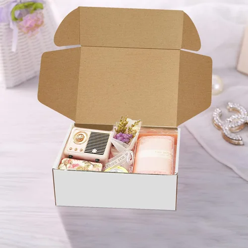 Miniatura 7 de BoShahai Paquete de 30 cajas de envío de cartón corrugado blanco de 9 x 6 x 4 pulgadas, cajas de envío, cajas de embalaje reciclables para regalos