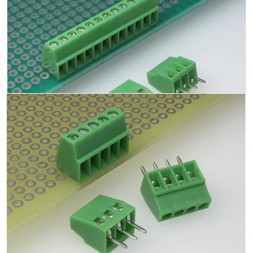 Miniatura 6 de 50 conectores de bloque de terminales de tornillo de montaje en PCB de paso de 0.200 in 0.2", terminales 2P 3P 4P 300V 10A para cable 22-14AWG