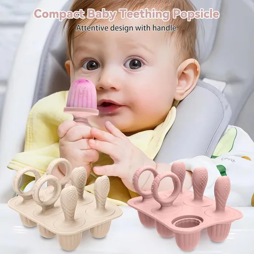 Miniatura 7 de Moldes de Silicona para Paletas de Niños Pequeños con Palitos, 2 Paquetes de Mini Moldes para Paletas para Bebés, Moldes de Paletas de Leche Materna