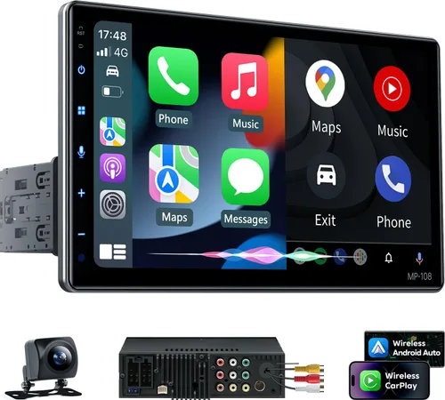 Miniatura 9 de PLZ estéreo de coche inalámbrico de doble DIN de 7" con pantalla QLED para automóvil, Apple Carplay, Radio, Android Auto, Bluetooth 5.3, Cargador