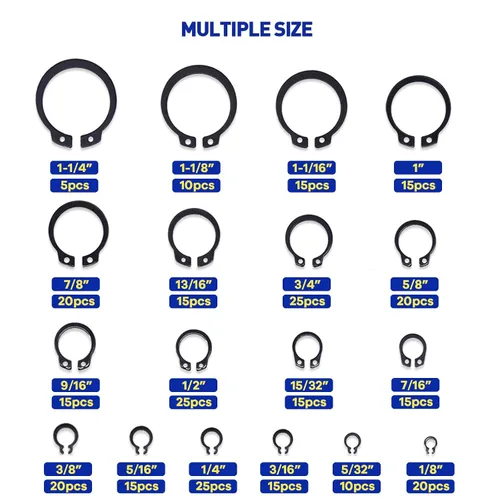Miniatura 2 de Boatsea - Juego de 300 anillos de retención externos C-Clip Circlip, anillos de retención de resorte externos, juego de surtido de tienda, 18