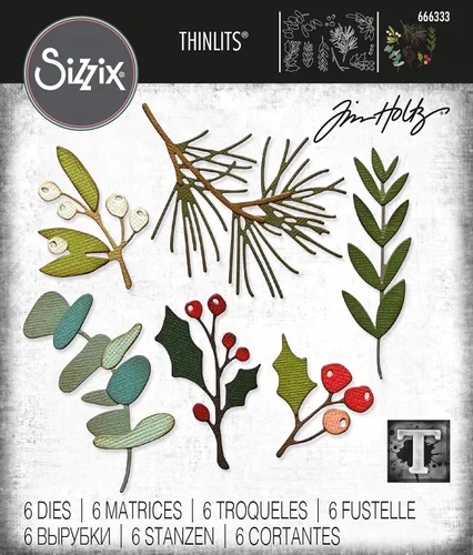 Miniatura 3 de Sizzix Thinlits 666333 - Juego de troqueles para reuniones festivas de 6 unidades de Tim Holtz 666333 Troqueles de corte fino de metal