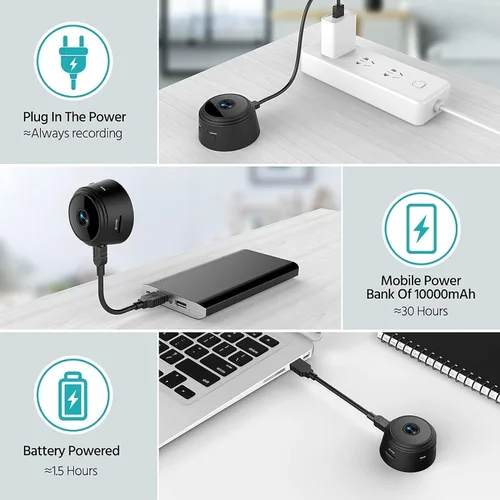 Miniatura 6 de Spy Focus Mini cámara de seguridad magnética paquete de 3 mini cámara de vigilancia WiFi inalámbrica pequeña cámara de seguridad para el hogar