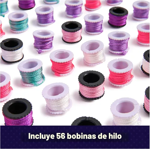 Miniatura 7 de Cool Maker, kit KumiKreator para hacer pulseras y collar de amistad con cuentas y trenzado, juguetes de manualidades y artes para niñas de 8 años