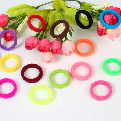 Miniatura 7 de QRTVI 120 Piezas Ligas para el Cabello de Bebé, Ligas de Cabello de Algodón para Niñas Pequeñas y Niños, Bandas para el Cabello Pequeñas Multicolor