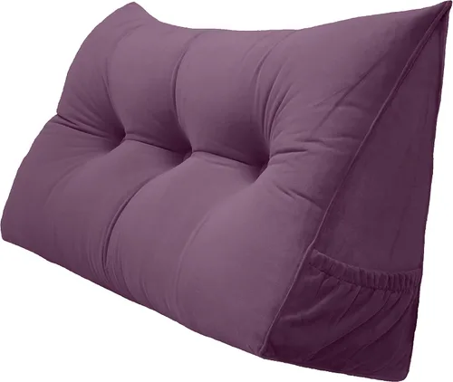 Miniatura 10 de Peachwell Almohada triangular de lectura para reposo en cama, cojín reforzador grande para cabecero, respaldo, almohada de cuña con funda extraíble