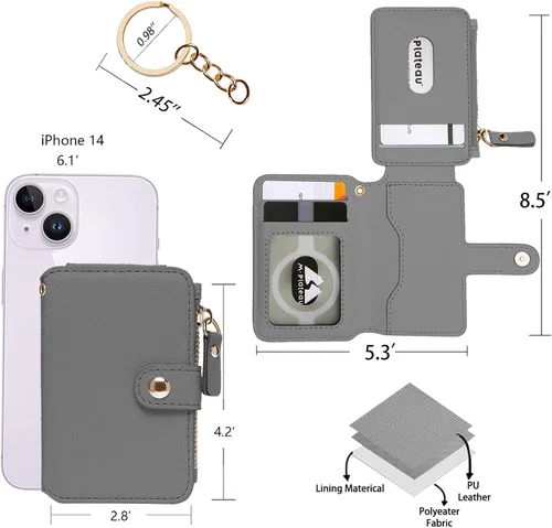 Miniatura 3 de M-Plateau Estuches para tarjetas, fundas de cuero para tarjetas e identificación, tarjetero para tarjetas de crédito, cartera pequeña para tarjetas