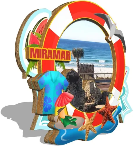 Miniatura 2 de Miramar Florida USA - Imán de madera para nevera, 3D, monumentos de viaje, coleccionables, recuerdos, decoración hecha a mano, 2
