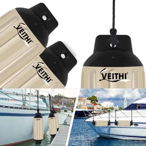 Miniatura 6 de Juego de 4 guardabarros para barco de 4.5/5.5/6.5/8.5/10/16 pulgadas, parachoques de vinilo con ojos gemelos acanalados, parachoques para barco