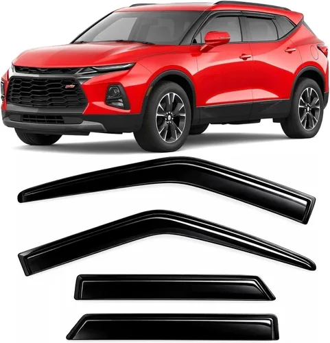 Miniatura 12 de 2019-2023 Deflectores de ventana laterales tintados para Ford Ranger SuperCrew XL XLT Lariat con protectores de lluvia adhesivos, tonos ahumados