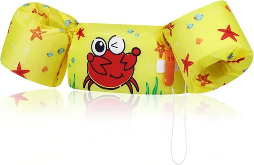 Miniatura 48 de MoKo Chaleco de natación para niños pequeños, flotadores de brazo de natación de 22 a 66 libras, niños y niñas, con dibujos animados, alas de agua