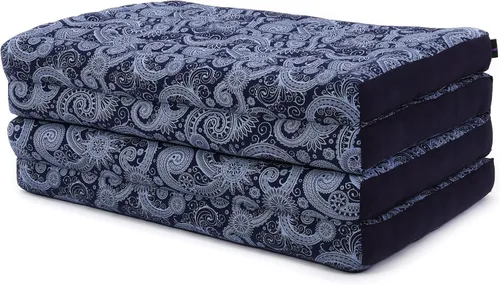 Miniatura 31 de Leewadee - Colchón tailandés plegable grande, 82 x 46 x 3 pulgadas, cama de invitados, cama triple plegable, cojín de masaje tailandés TV asiento