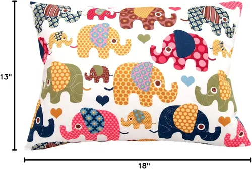 Miniatura 6 de Funda de almohada para niños pequeños 13 x 18 de algodón - Fundas de almohada con elefantes, funda de almohada de viaje para niños, ropa de cama