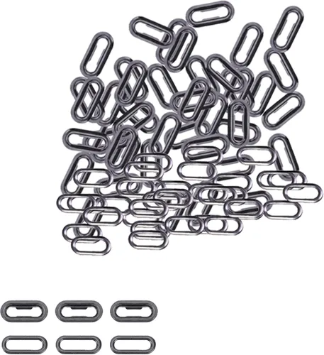Miniatura 20 de Trimming Shop Ojales ovalados con arandelas, ojales duraderos de latón a prueba de óxido para manualidades de cuero, bolsos, ropa, cinturones, Bronce