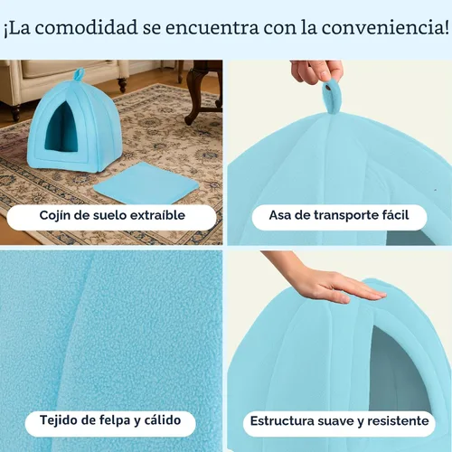 Miniatura 3 de Cama para gatos de tienda de campaña / iglú PAW, azul, Azul