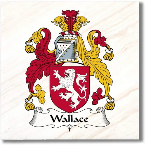 Miniatura 3 de Carpe Diem Designs Wallace Family Crest/Escudo de Armas de cerámica para posavasos, placa caliente, salvamanteles o acento decorativo