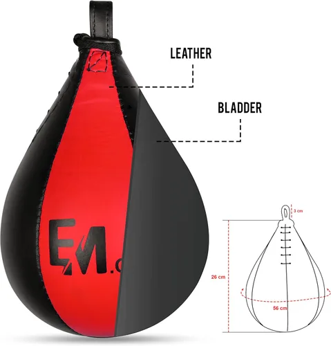 Miniatura 3 de Boxing Speed Bag - Saco de boxeo de velocidad con giro resistente, bolsas de boxeo de cuero duraderas ideales para entrenamiento de reflejos, pelota