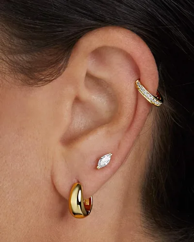Miniatura 7 de MILLA Aretes tipo huggie de oro de 14 quilates o plata de ley para mujer, paquete múltiple e individuales, aretes para mujer, aretes de moda Y2K