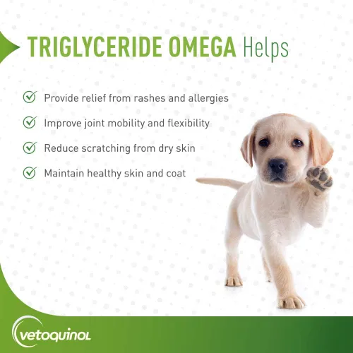 Miniatura 2 de Vetoquinol Suplemento líquido de triglicéridos Omega 3 para perros y gatos, suplemento de aceite de pescado líquido con EPA y DHA, promueve la piel