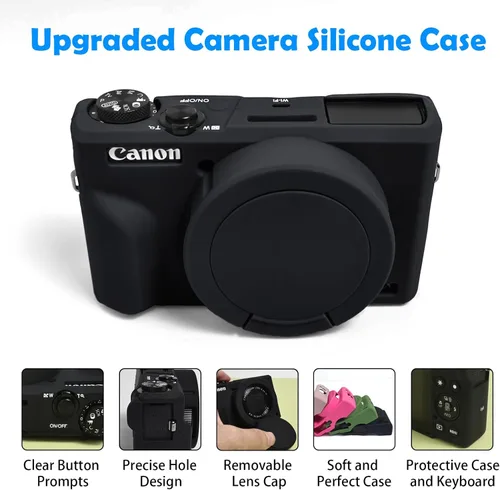 Miniatura 3 de Easy Hood Funda para cámara digital Canon Powershot G7 X Mark III, funda protectora de silicona suave con marcador de botón Funda extraíble