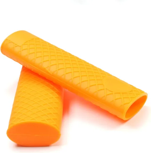 Miniatura 10 de Bettomshin 3 soportes de silicona para mango caliente, 6.102 in/6.1 pulgadas, funda antideslizante de silicona para ollas, resistente al calor, Negro