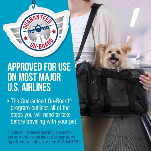 Miniatura 4 de Transportín Sherpa Original Deluxe para mascotas, aprobado por aerolíneas y garantizado a bordo - Negro con celosía, pequeño