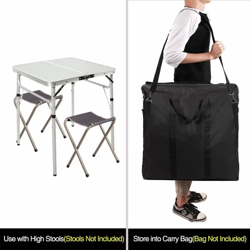 Miniatura 8 de REDCAMP Mesa de campamento cuadrada pequeña plegable de 24 pulgadas con patas de altura ajustable, mesa plegable de aluminio ligero y portátil