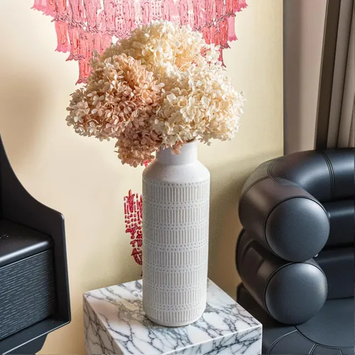 Miniatura 3 de Florero grande de cerámica de granja para sala de estar Dormitorio 15.75'' Florero para planta falsa Decoración del hogar Oficina Mesa Estante
