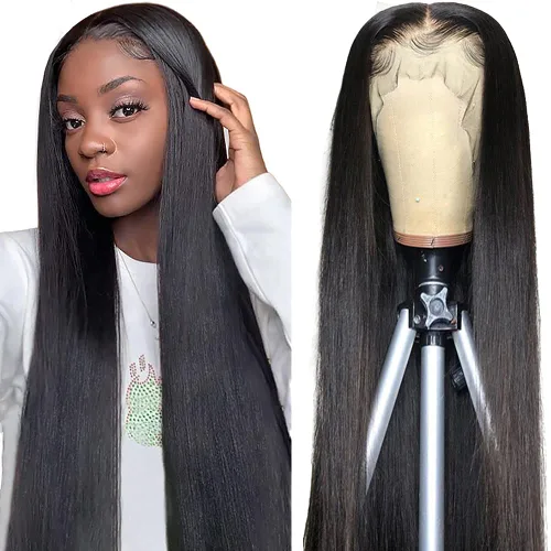 Miniatura 13 de Subella 12A Pelucas de encaje frontal HD de cabello humano con línea capilar prearrancada con cabello recién nacido, densidad de 180, 13x5, cabello
