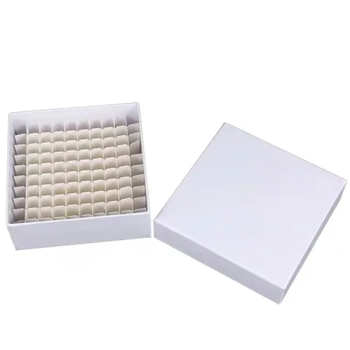 Caja de cartón para congelador, color blanco/81, revestimiento resistente al agua y al hielo, para almacenar crioviales de 0.07 a 0.0 onzas líquidas