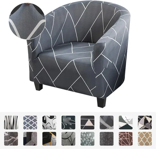 Miniatura 8 de HOTNIU Funda para silla de club, fundas para sillas de bañera para sillones, funda de sillón de alta elasticidad, protector de muebles para sala